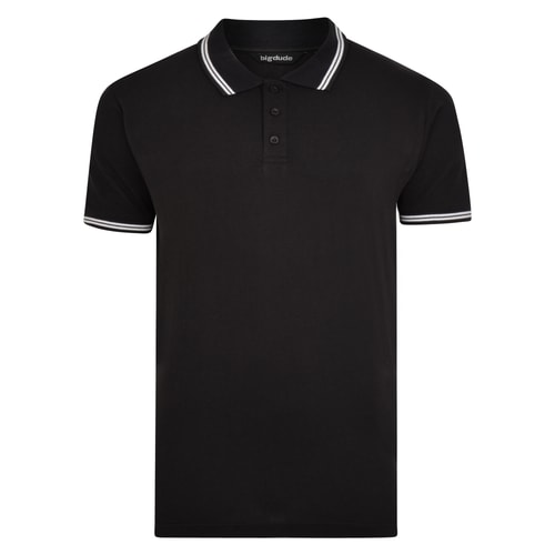 Bigdude Tipped Polo Shirt Black