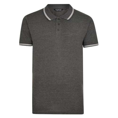 Bigdude Tipped Polo Shirt Charcoal