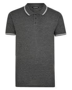 Bigdude Tipped Polo Shirt Charcoal