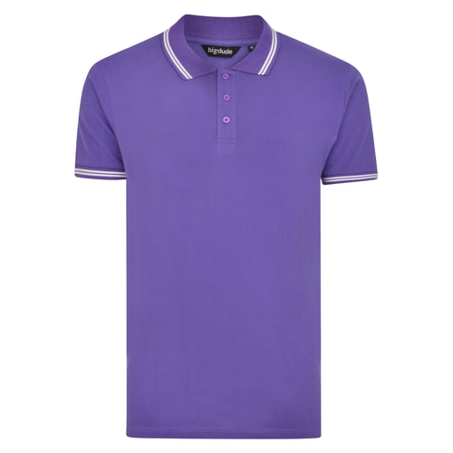 Bigdude Tipped Polo Shirt Purple