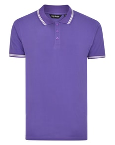 Bigdude Tipped Polo Shirt Purple