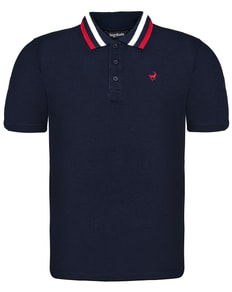 Bigdude Chunky Tipped Polo Shirt Navy